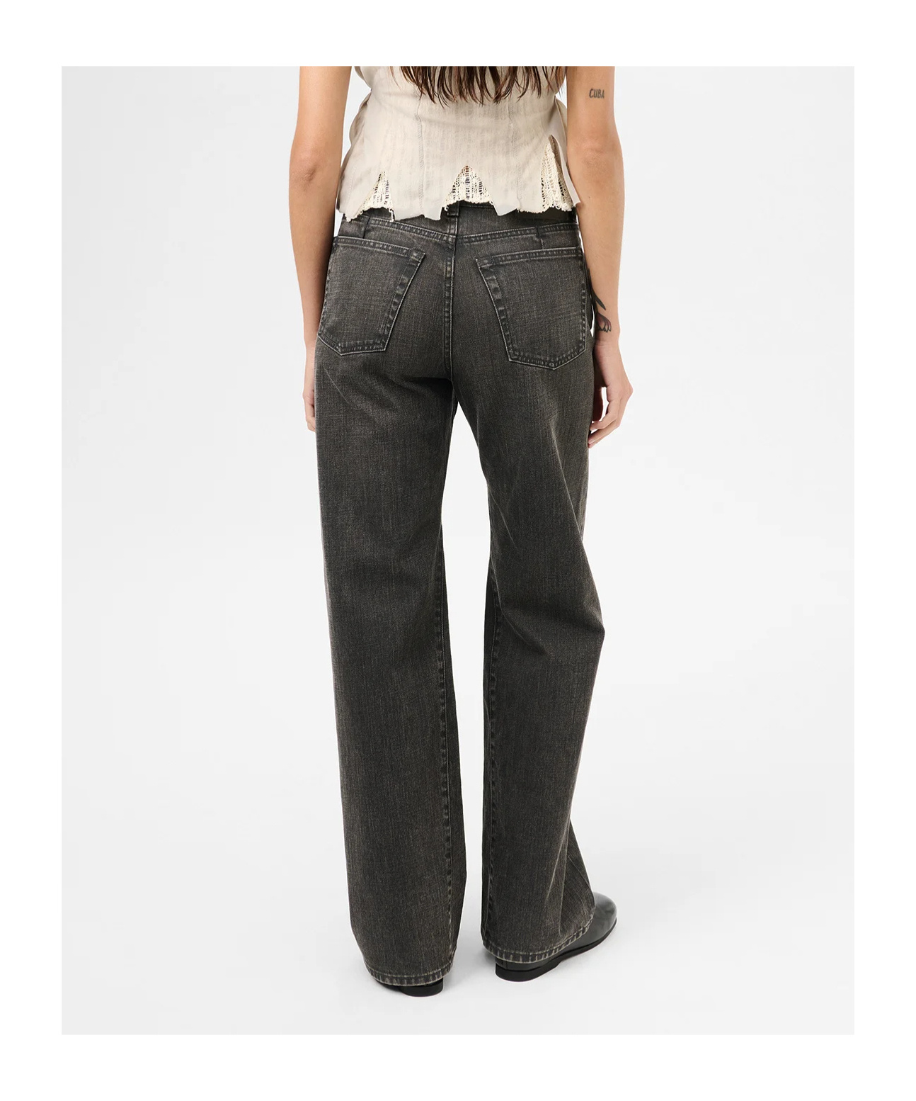 Our Legacy Treble Cut Jeans In Black Coated Wash