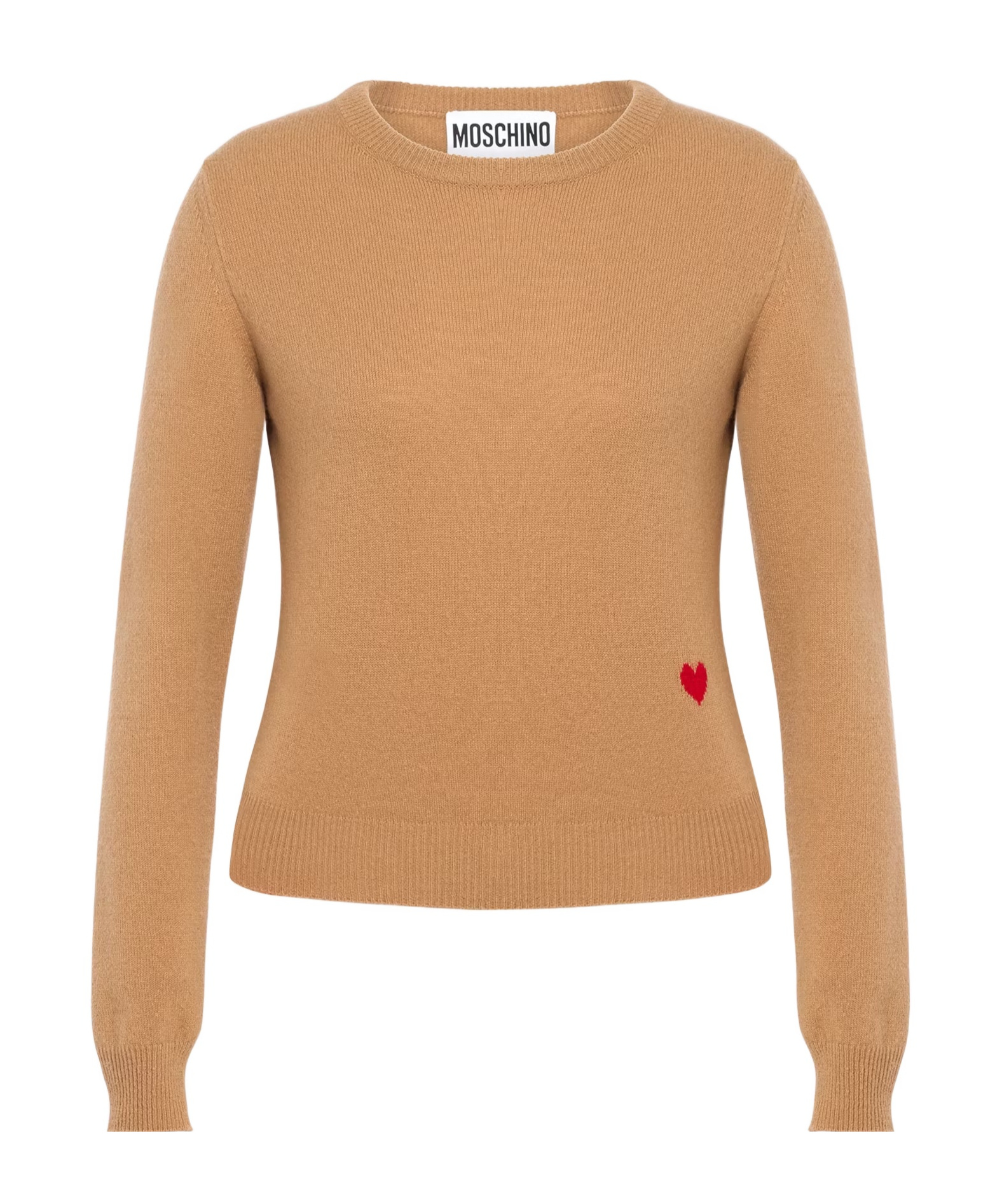 Moschino Heart-motif Crew-neck Jumper In Nude