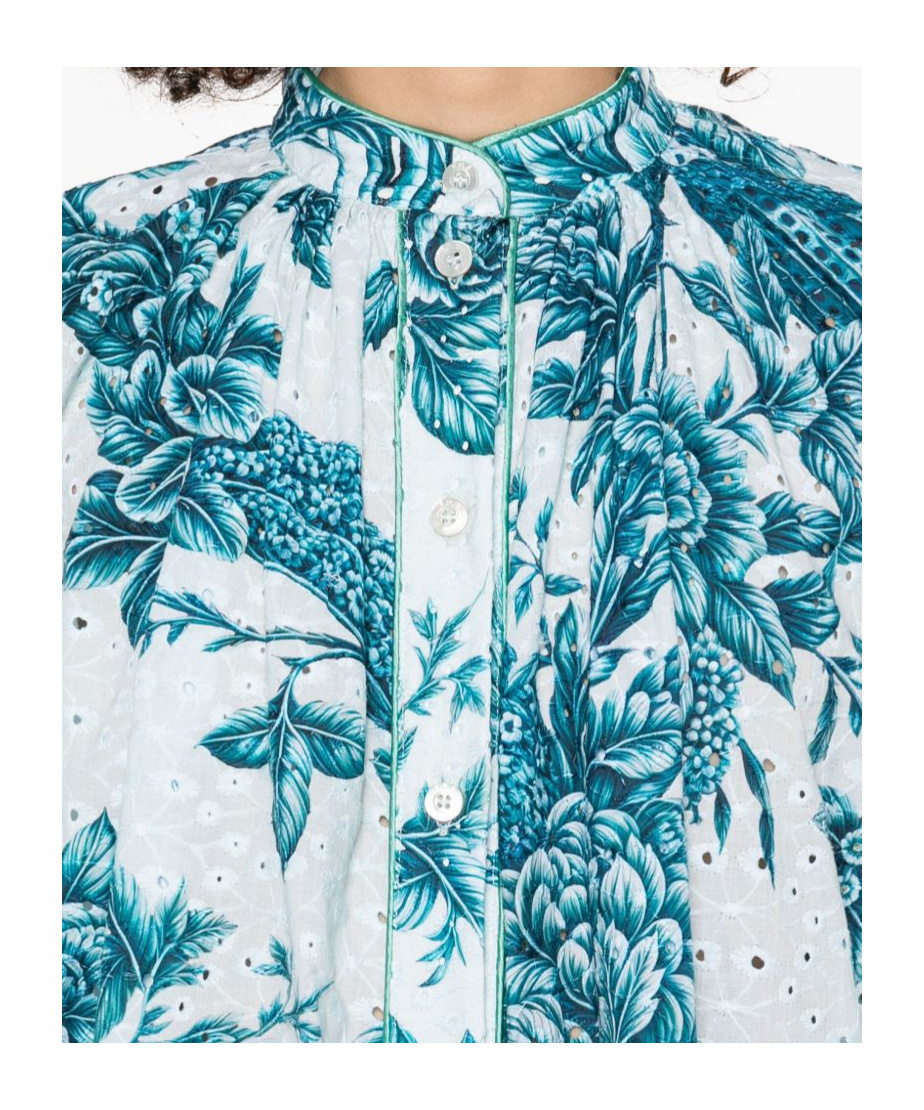 F.r.s For Restless Sleepers For Restless Sleepers Printed Cotton Maxi Dress In Blue