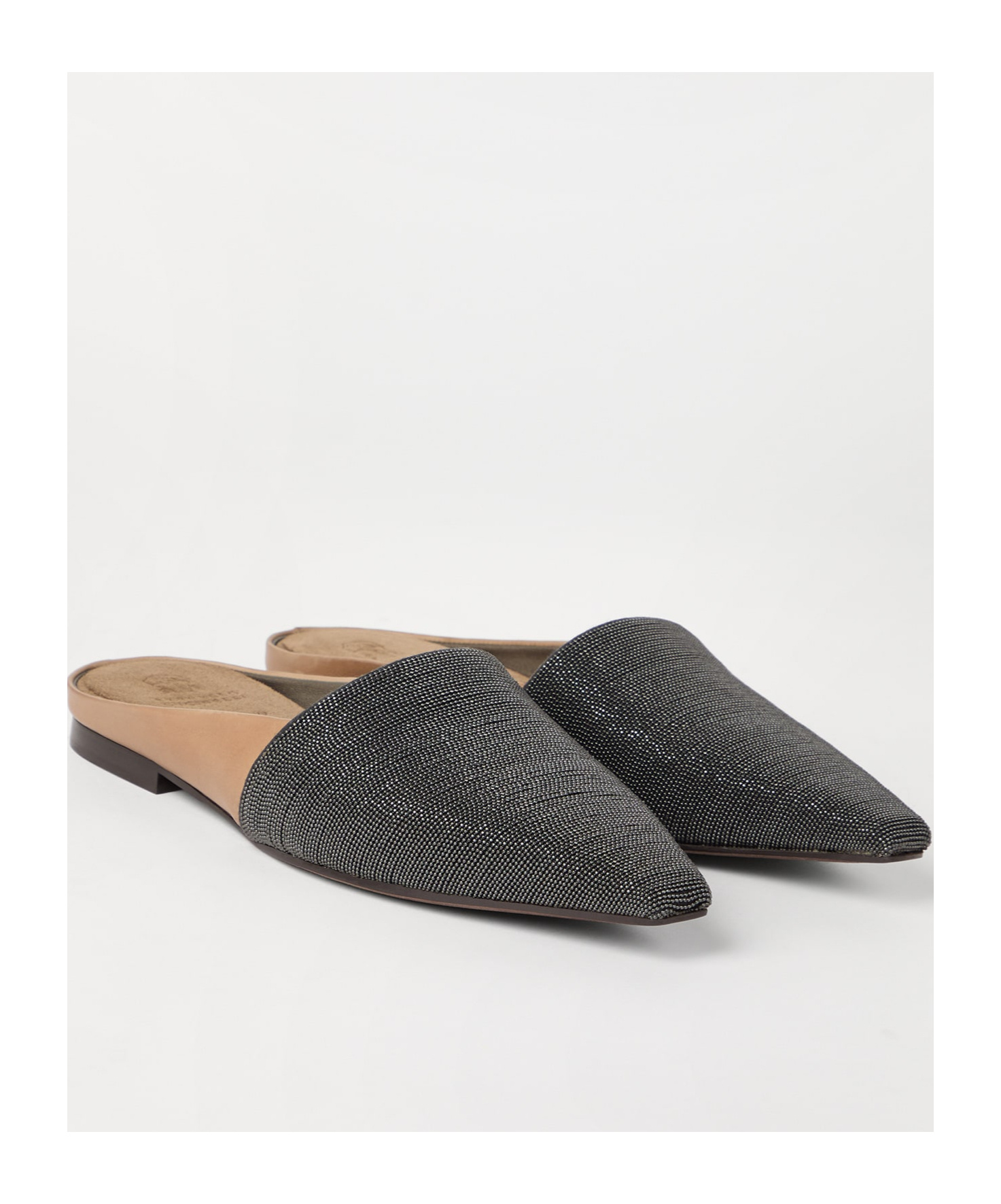Brunello Cucinelli Women's Precious Calfskin Flats In Black