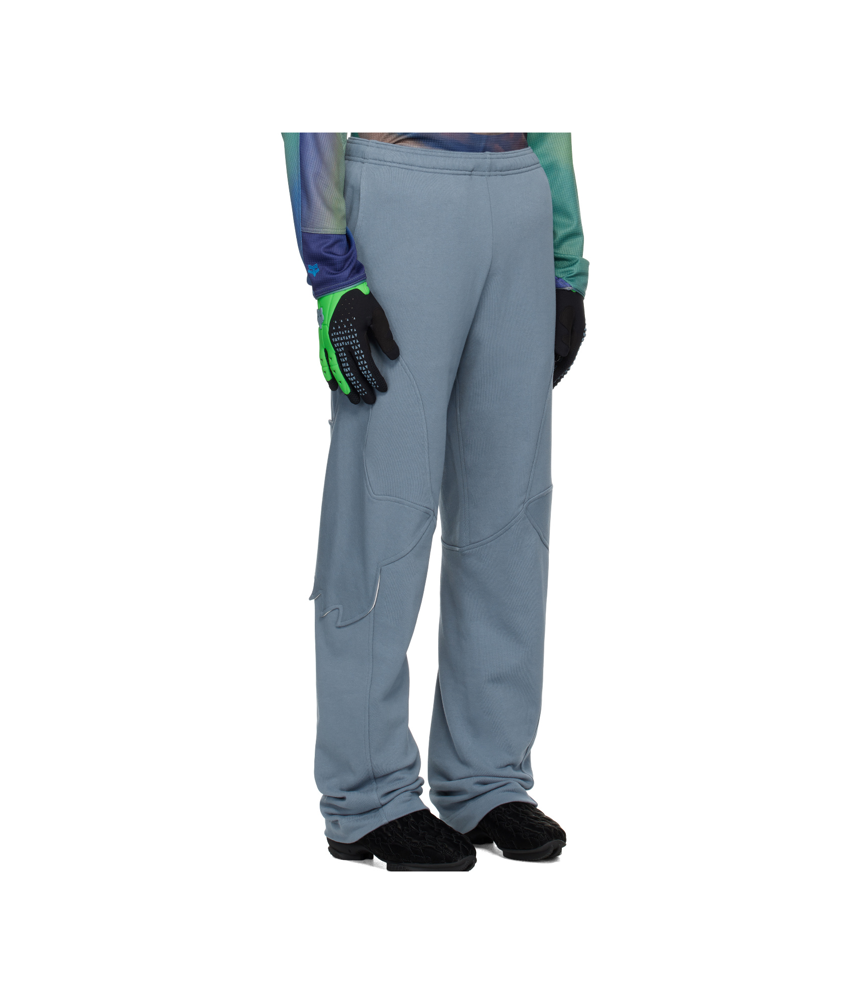 Kiko Kostadinov Blue Fox Racing Edition Fox Fleece Sweatpants In Gray
