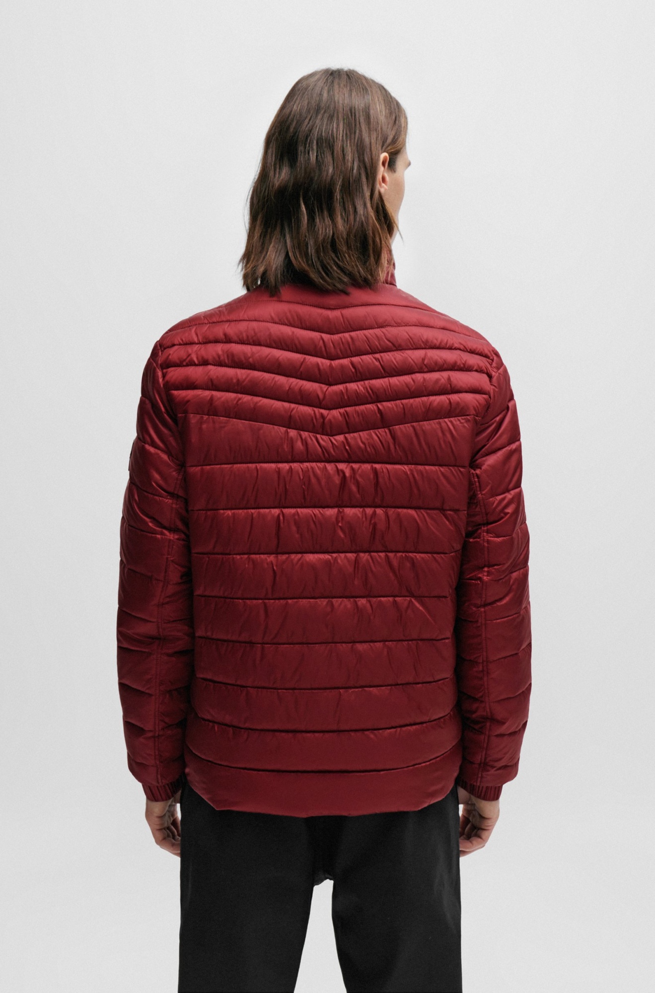 Hugo Boss Lightweight Padded Jacket With Water-repellent Finish In Red