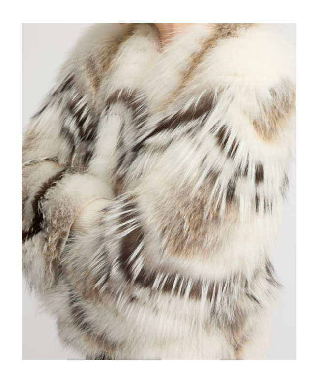 Yves Salomon Belted Cardigan In Merino Knit And Fox Fur In Neutral