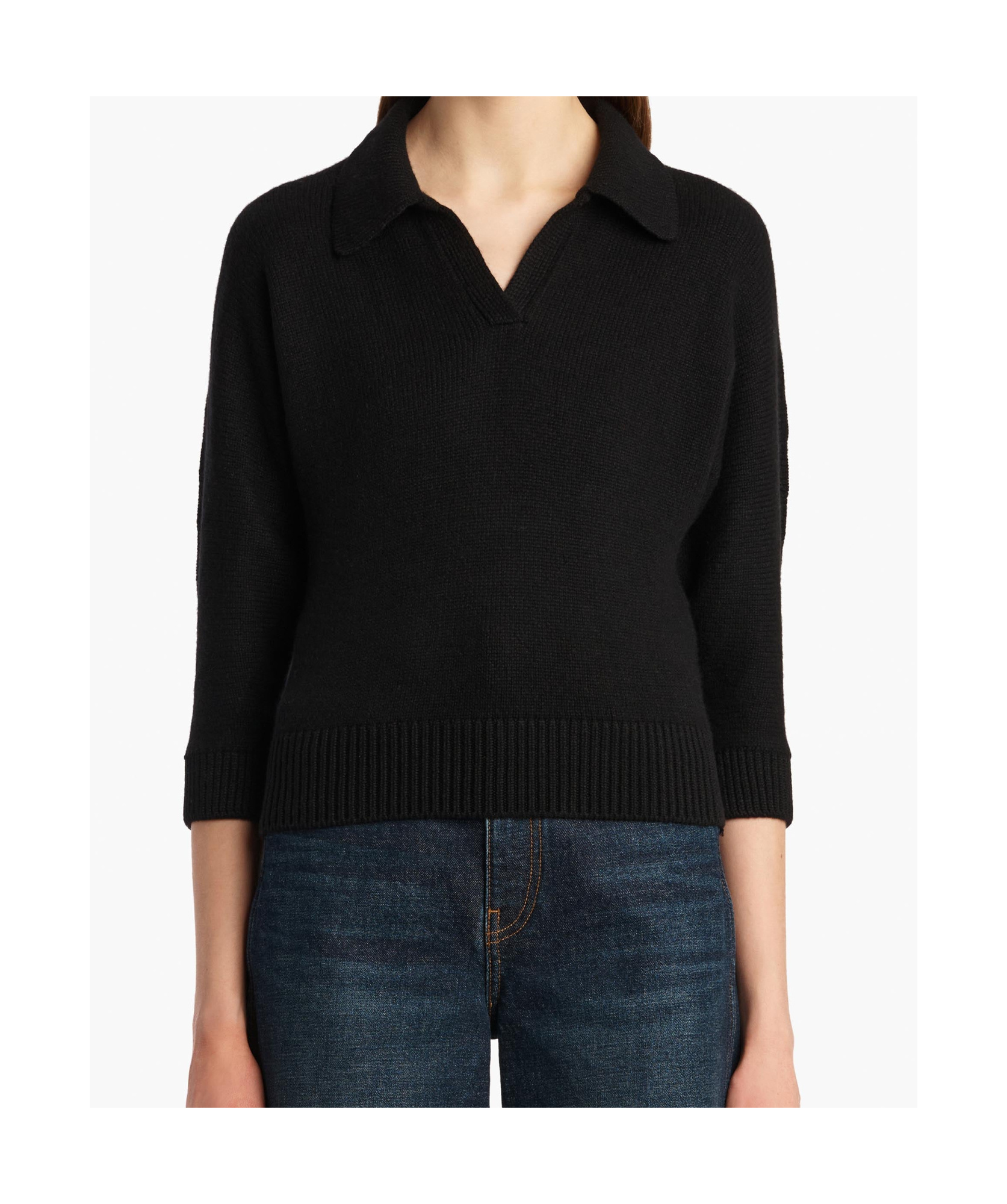 Khaite Black Cashmere Herve Polo Shirt In Black