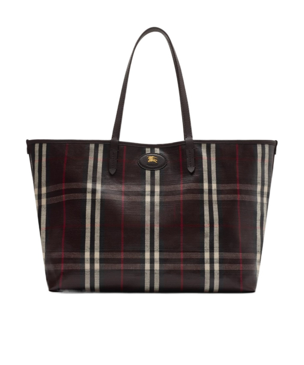 Burberry Embroidered Canvas Medium Highlands Shopping Bag In Multi