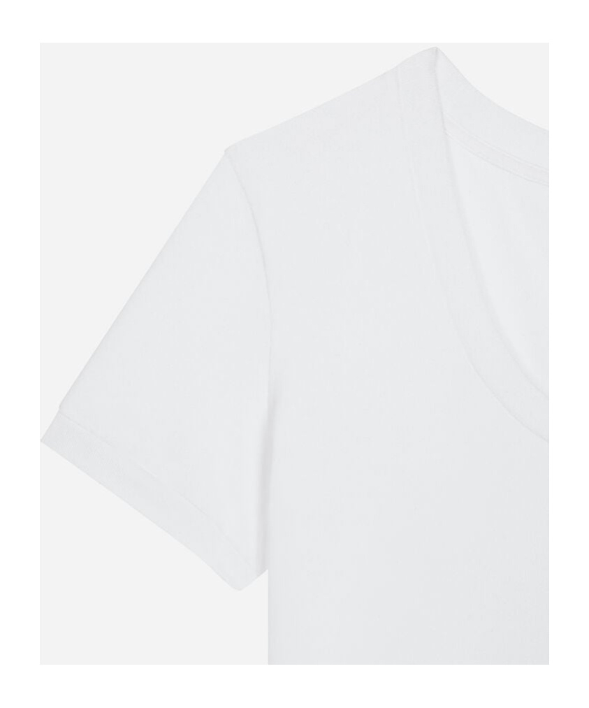 Dolce & Gabbana Logo-embroidered Cotton-blend T-shirt In White