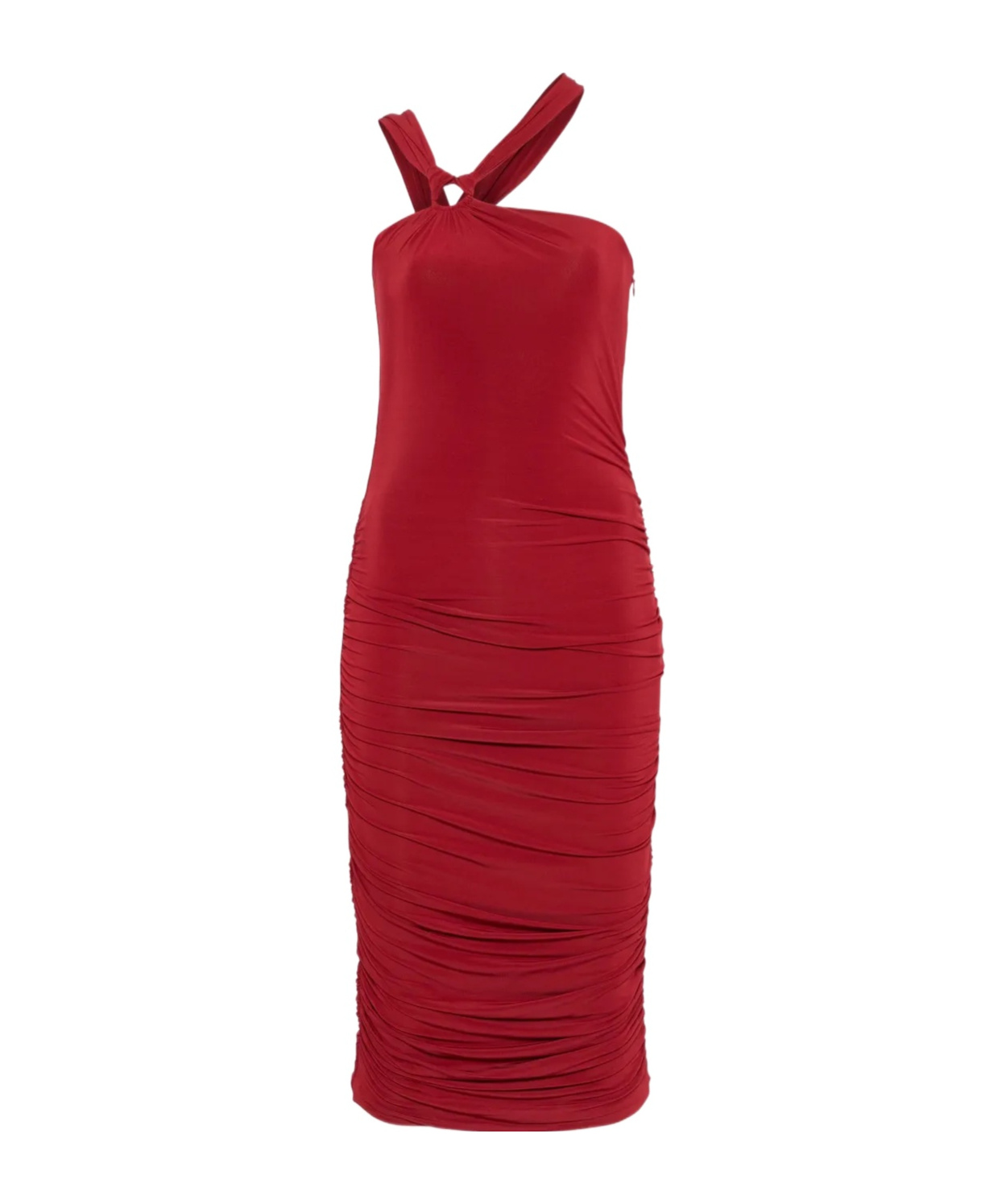 Isabel Marant Ethel One-shoulder Midi Dress With Knot Detailing In Red