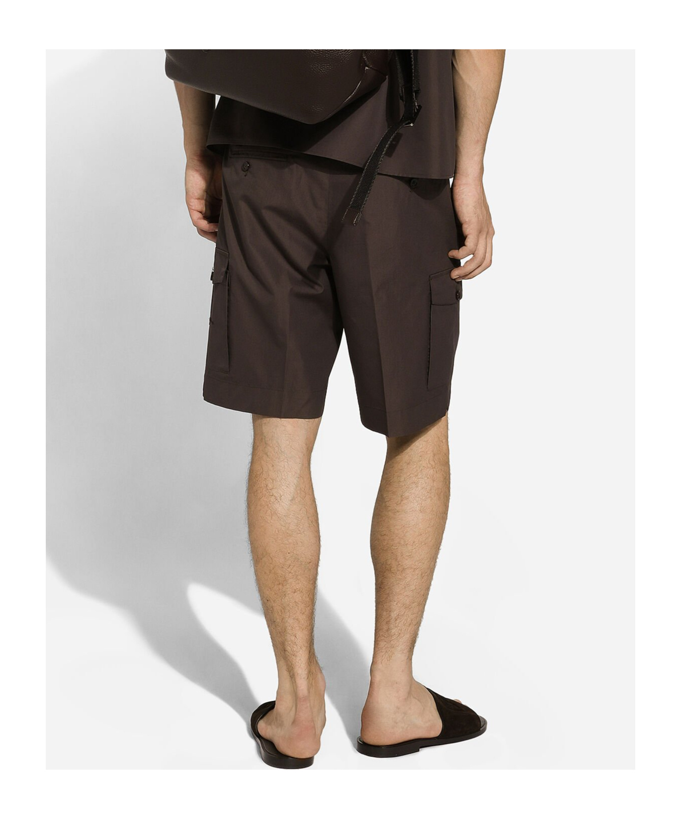 Dolce & Gabbana Straight-leg Cotton Cargo Shorts In Black