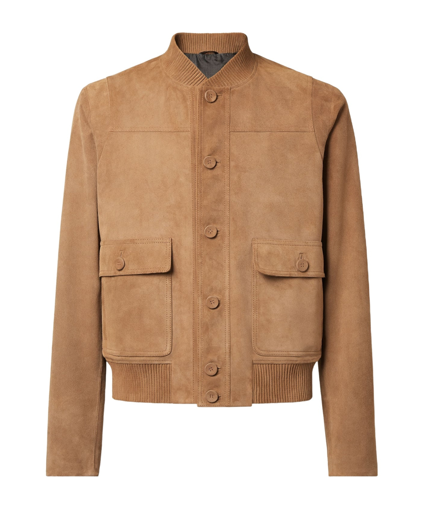 Fendi Brown Suede Blouson In Brown