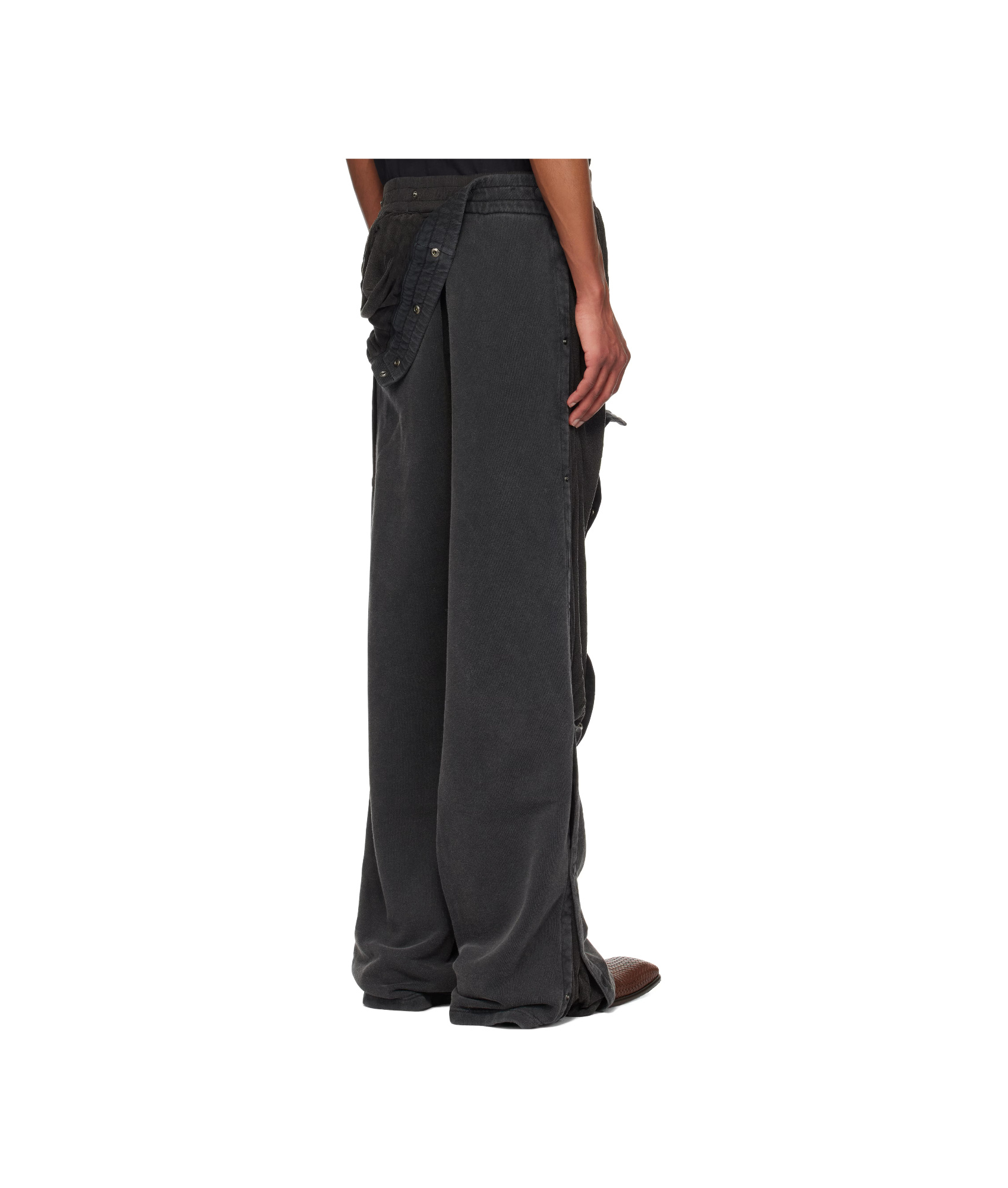 Y/project Snap-button Wide-leg Sweatpants In Black