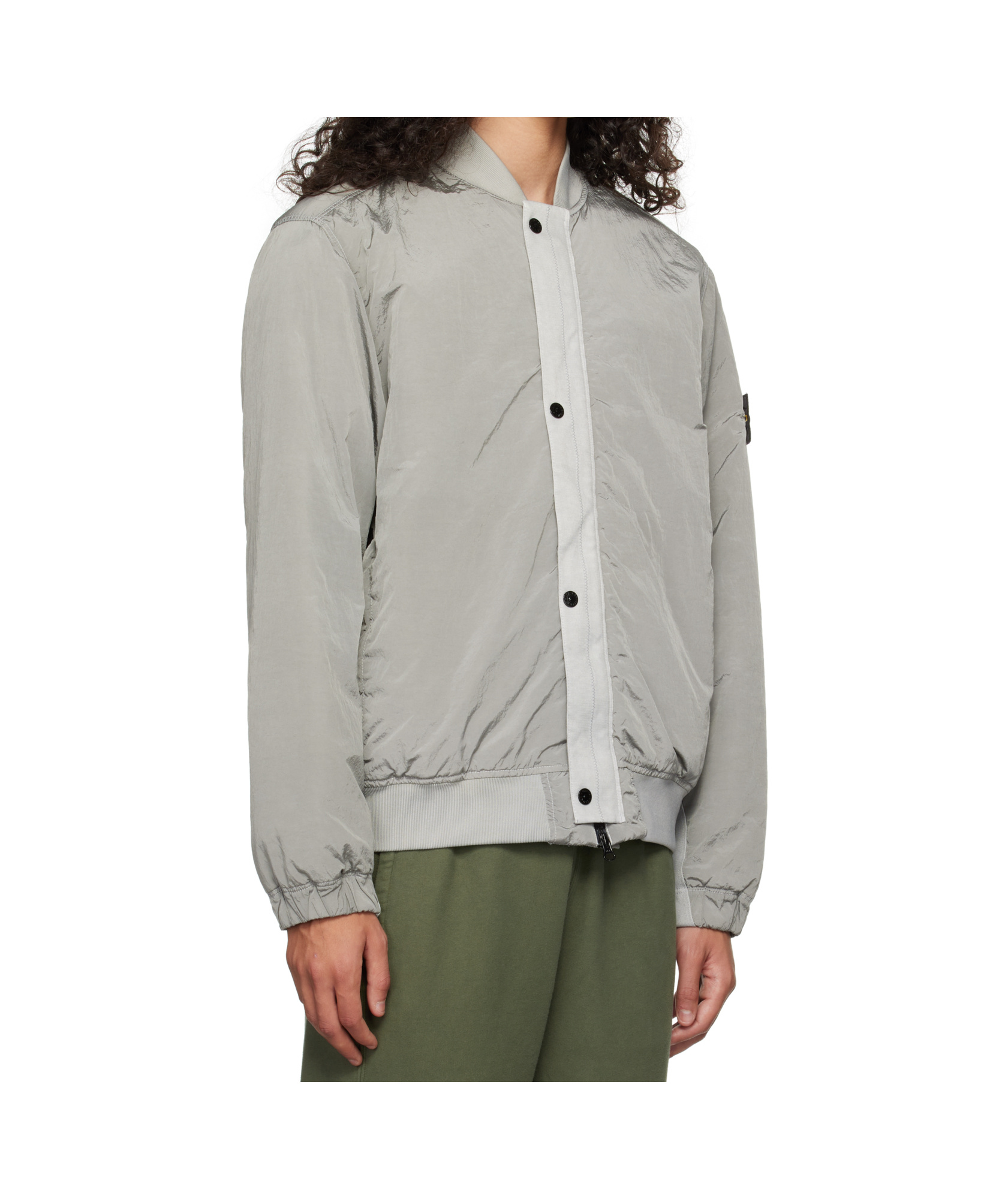 Stone Island Long-sleeved Pilot Jacket In Gray