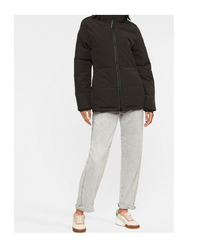 Shop Canada Goose Hooded Padded Coat In Black