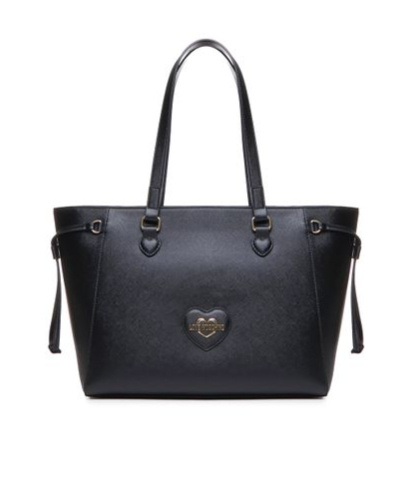 Moschino Love Saffiano Faux Leather Tote Bag In Black