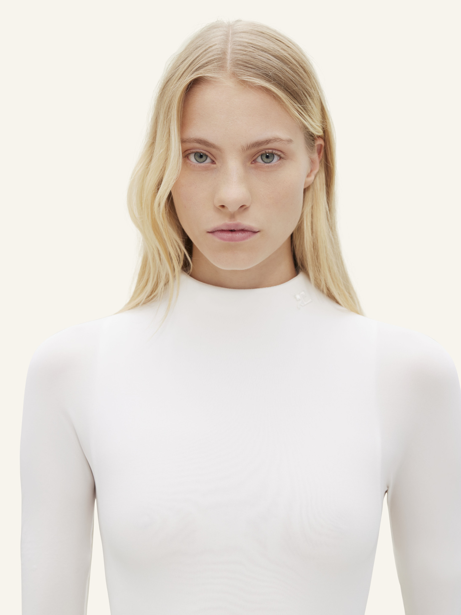 Courrèges High-neck Jersey Jumpsuit In White