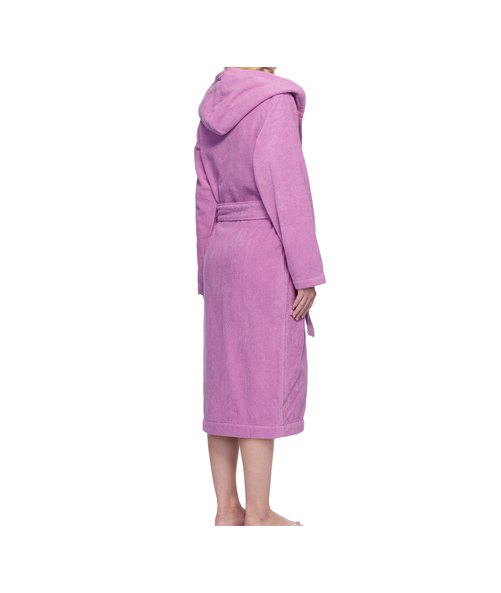 Tekla Terry Hooded Bathrobe In Purple