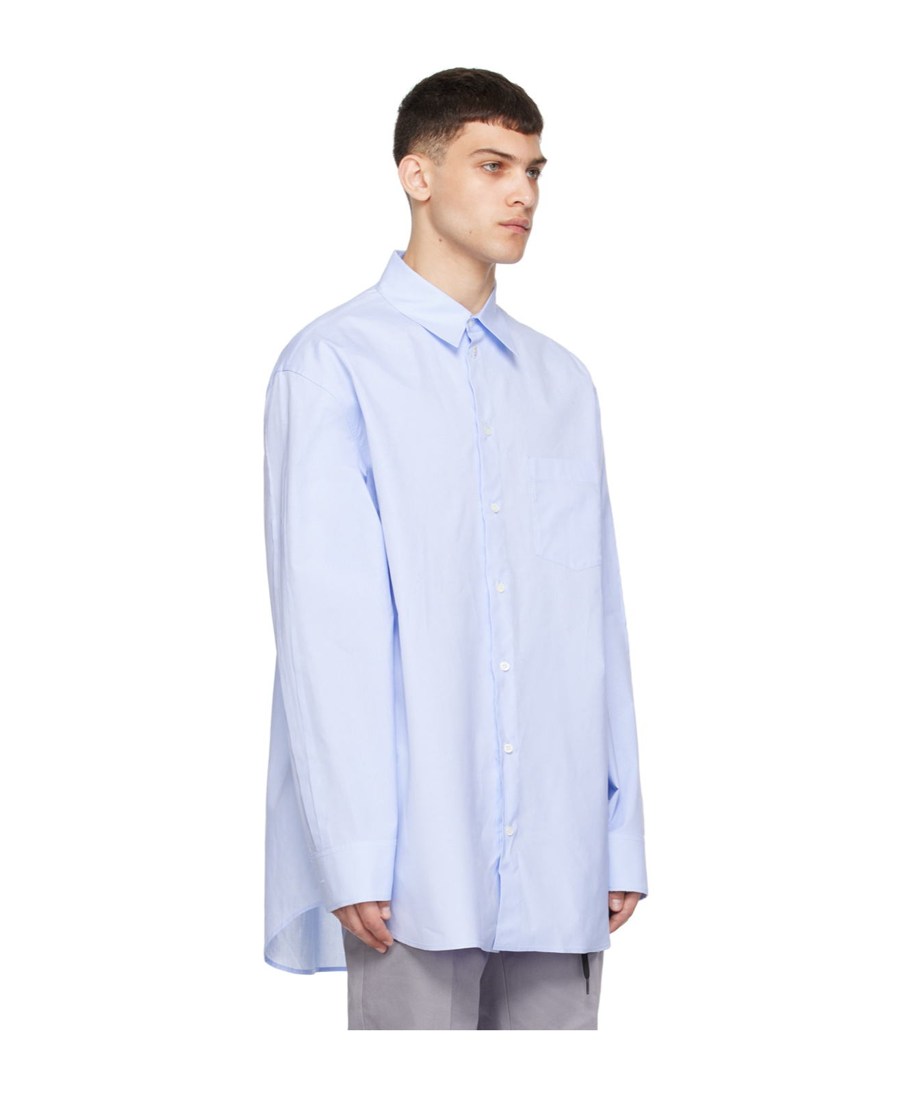 Shop Marni Lapel Long-sleeved Shirt In Blue