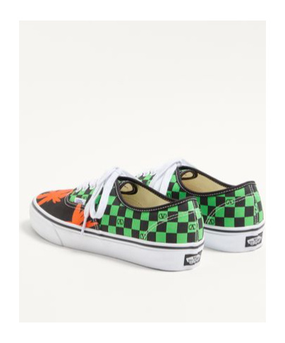 Valentino Garavani And Vans Low-top Fabric Trainer With Vlogo Checkerboard Print And Tropical Leaves In Multi