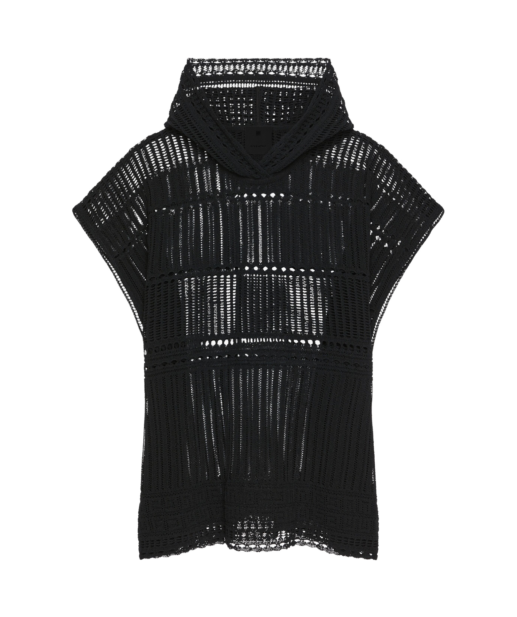 Givenchy Crocheted Hooded Blouse In Black