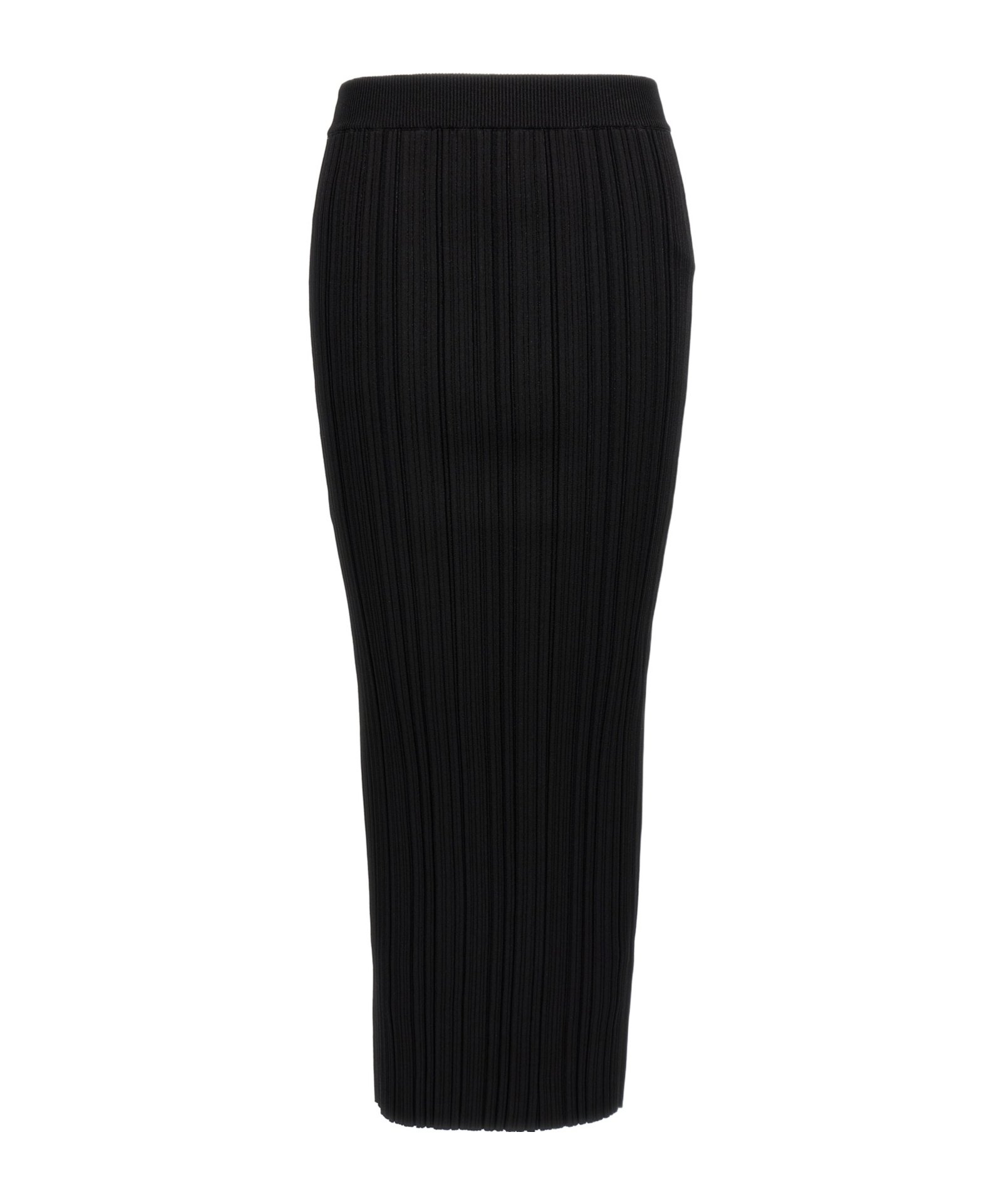 Balmain Pleated Midi Skirt Skirts Black In Black