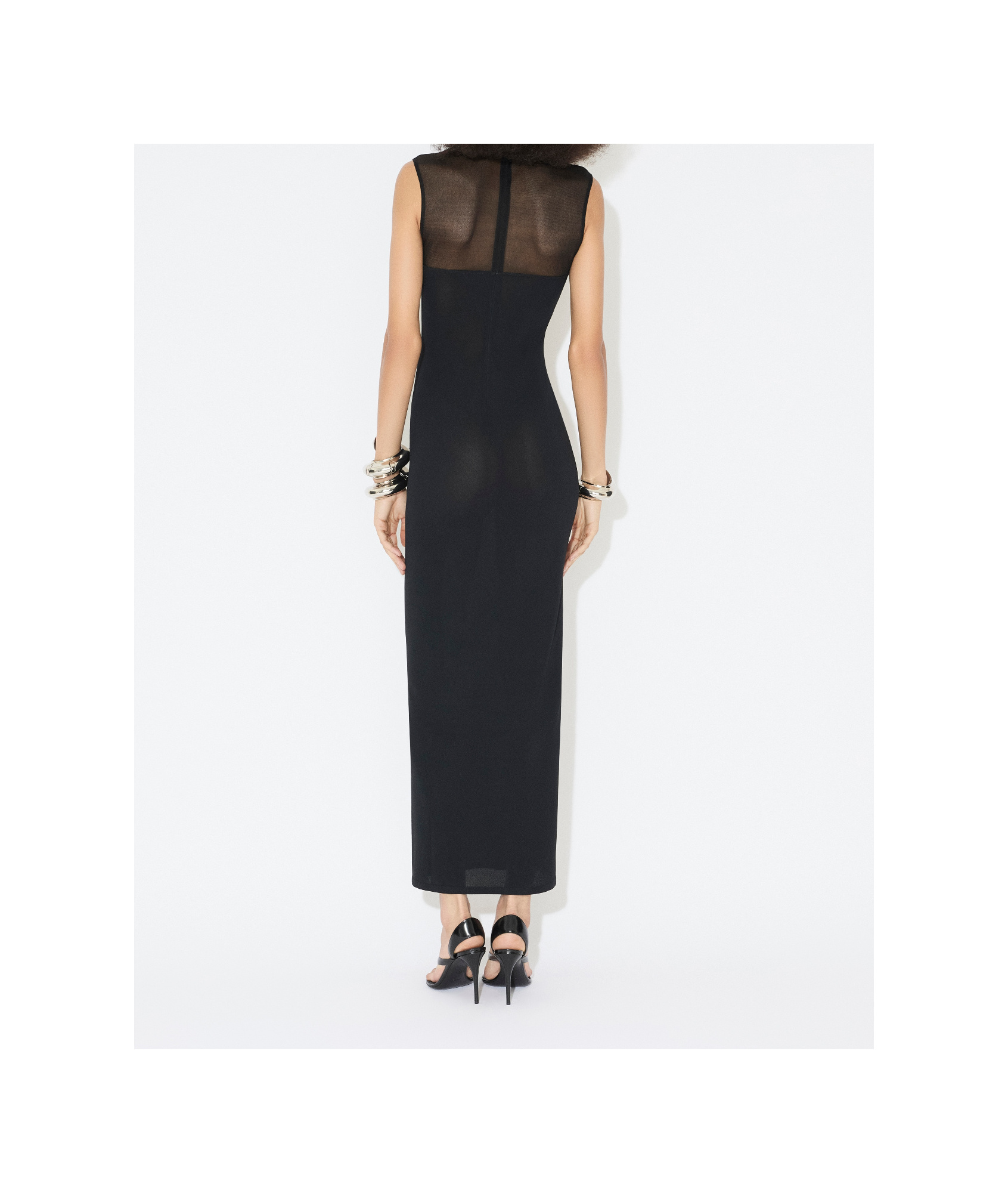 Alaïa Womens Noir Alaia Molded Sleeveless Woven Maxi Dress In Black