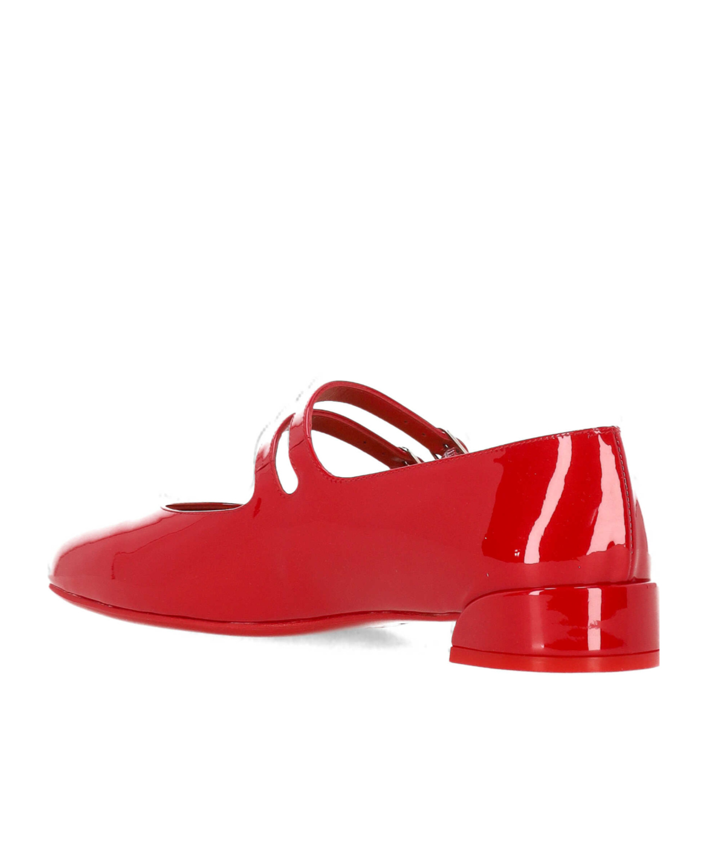 Christian Louboutin Round Toe Ballet Shoes In Red
