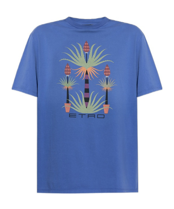 Etro X Agostino Iacurci Palm Tree Print T-shirt In Blue