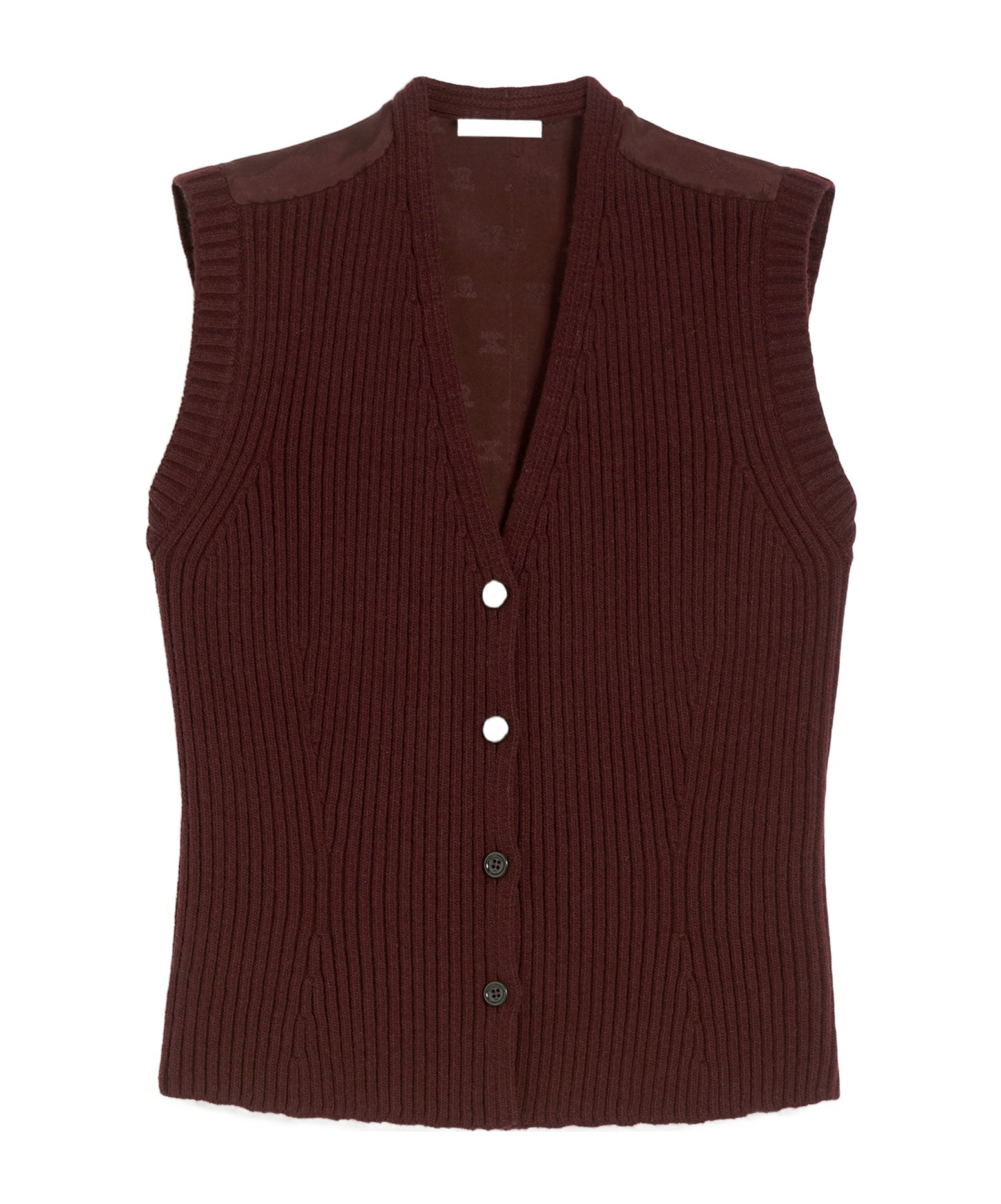 Max Mara Wool And Cashmere Gilet In Brown