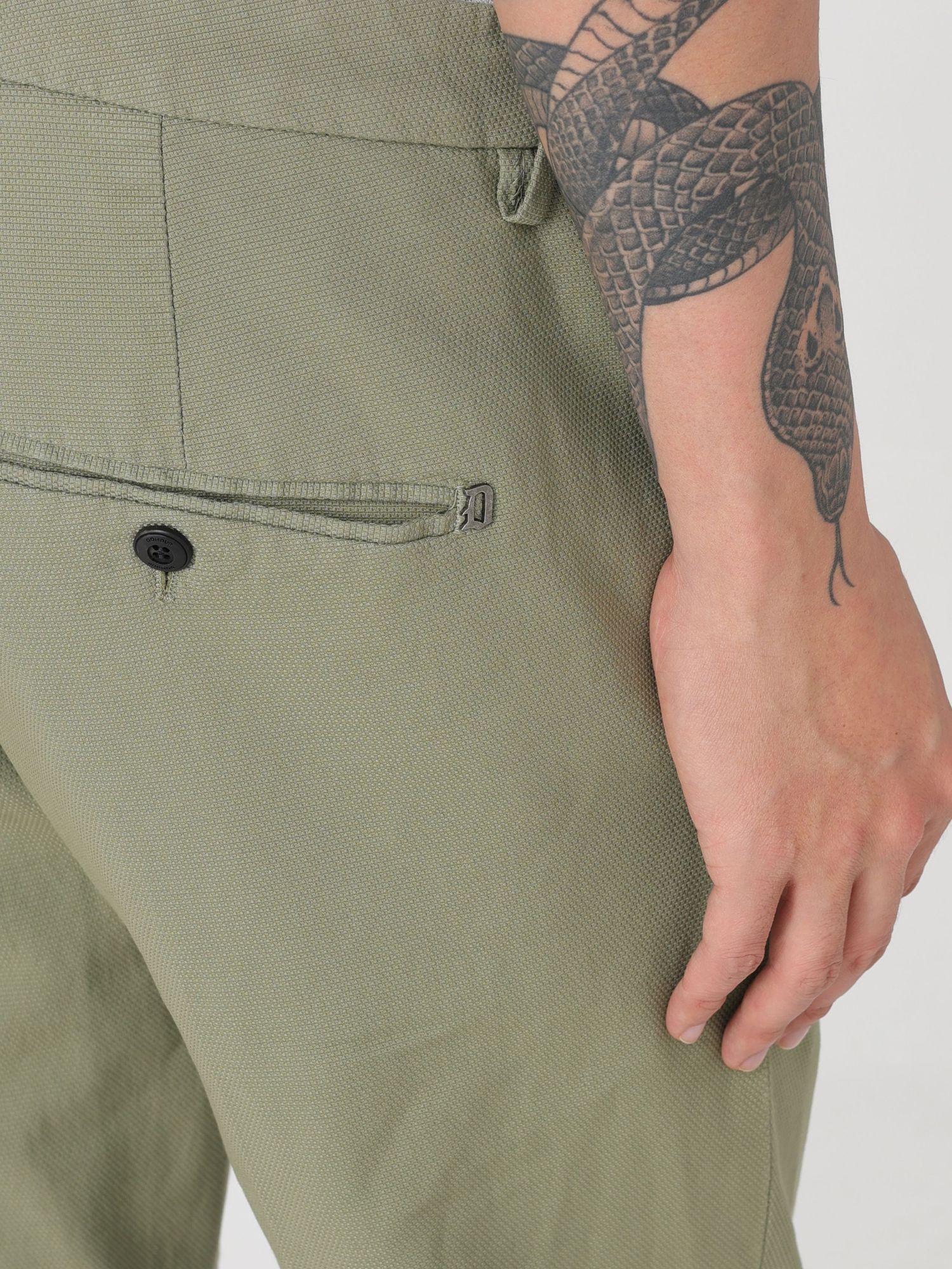 Dondup Belt Loop Casual Pants In Green