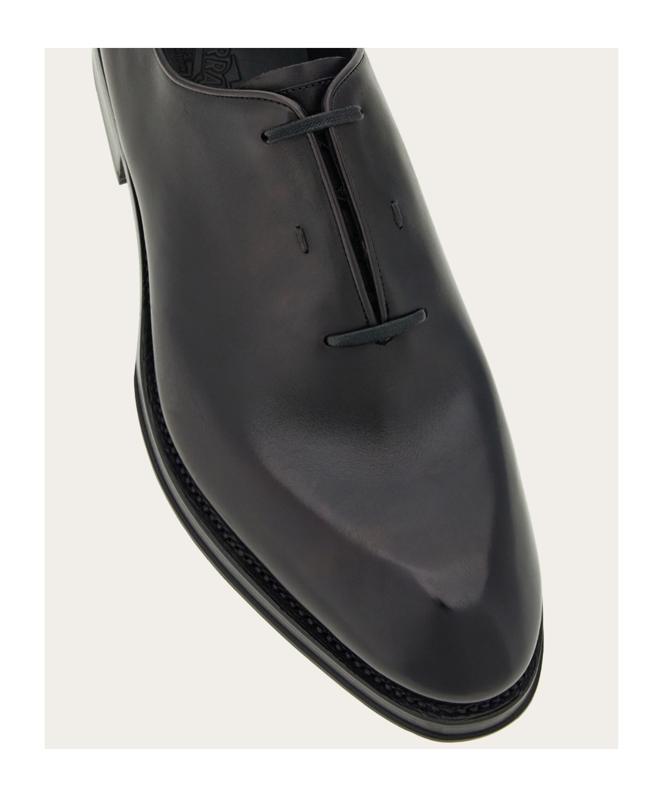 Ferragamo Tramezza Oxford With Covered Laces In Black