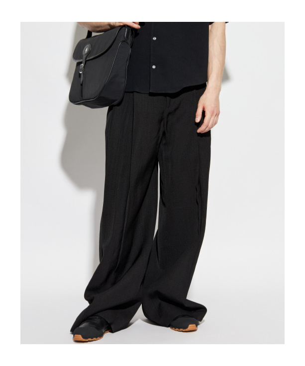 Jil Sander Black Pleat Front Trousers In Black