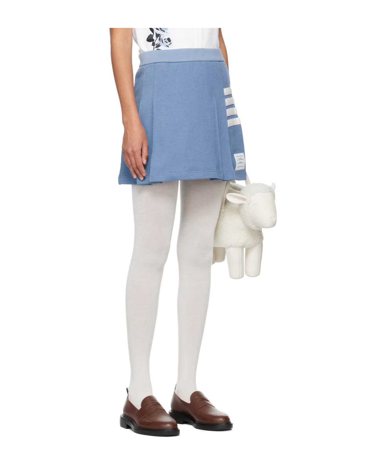 Thom Browne Stripe-detailing Cotton Skirt In White
