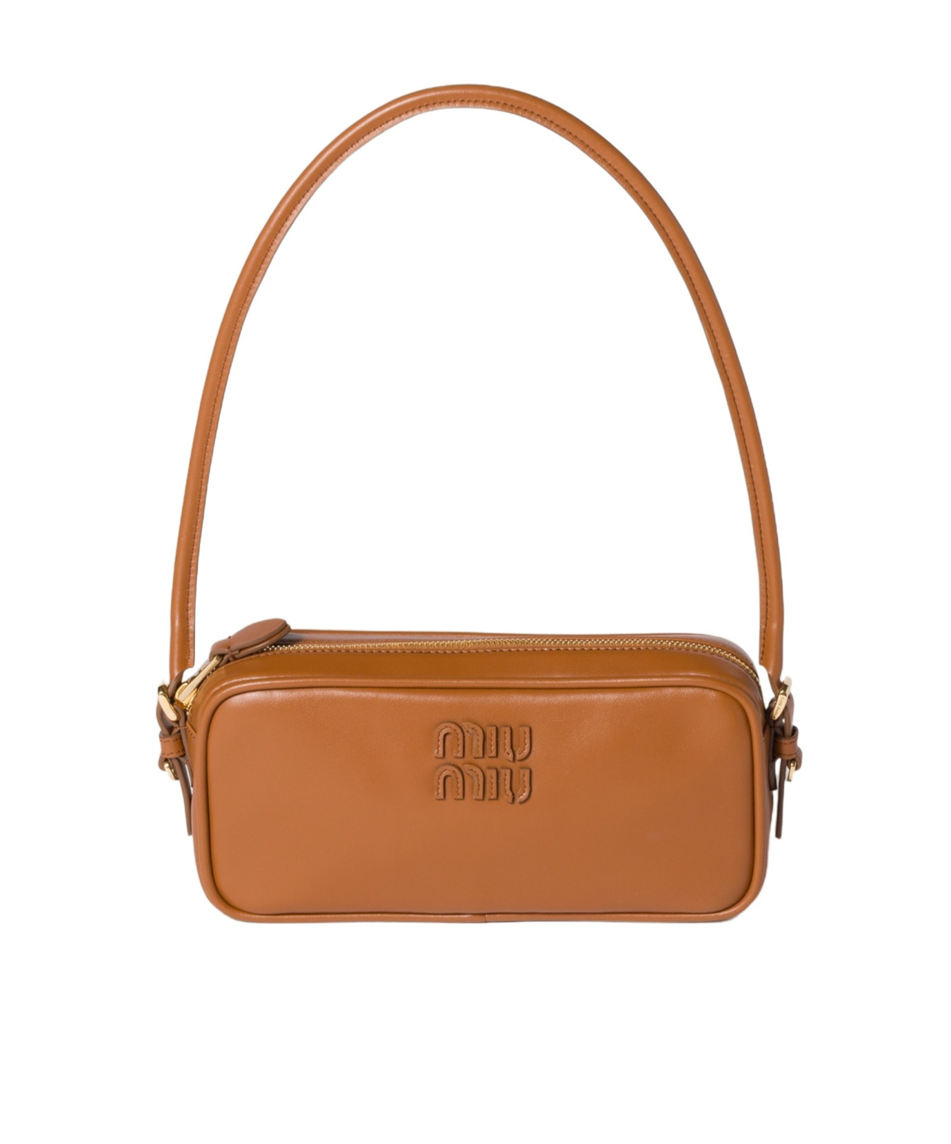 Miu Miu Zipper Shoulder Bag In Brown