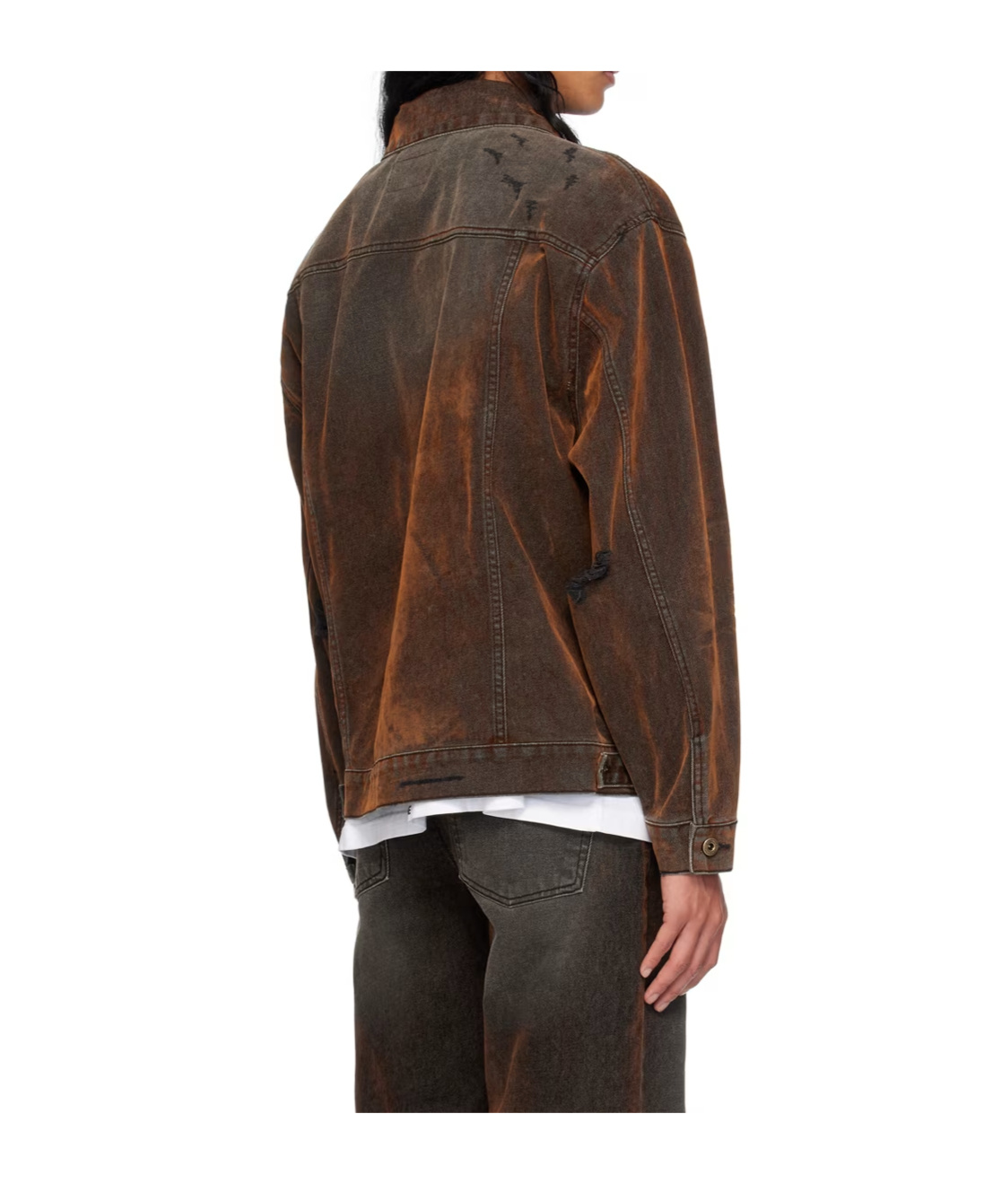 We11 Done Old Design Denim Coat In Green