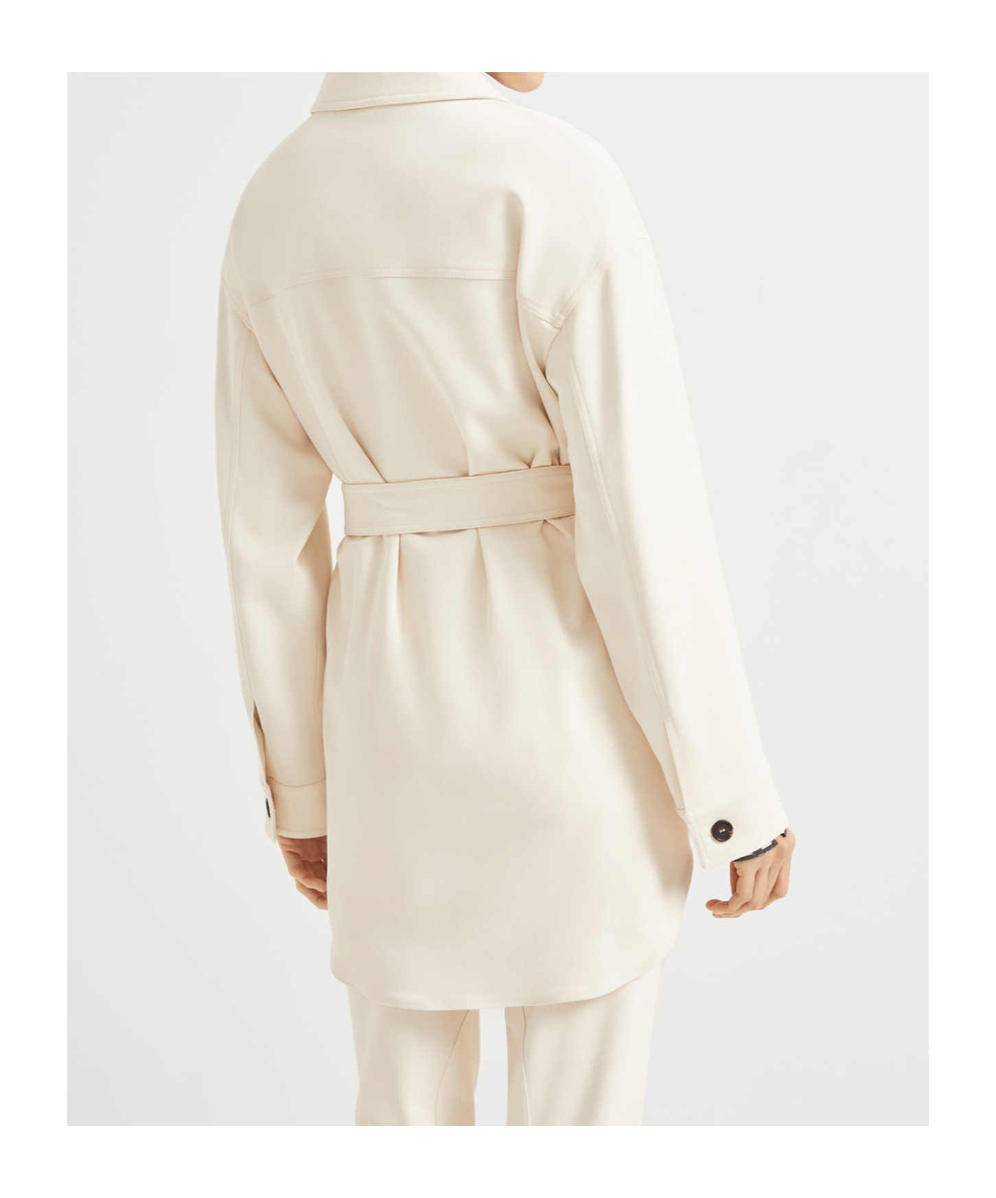 Brunello Cucinelli Belted Jacket In Neutral
