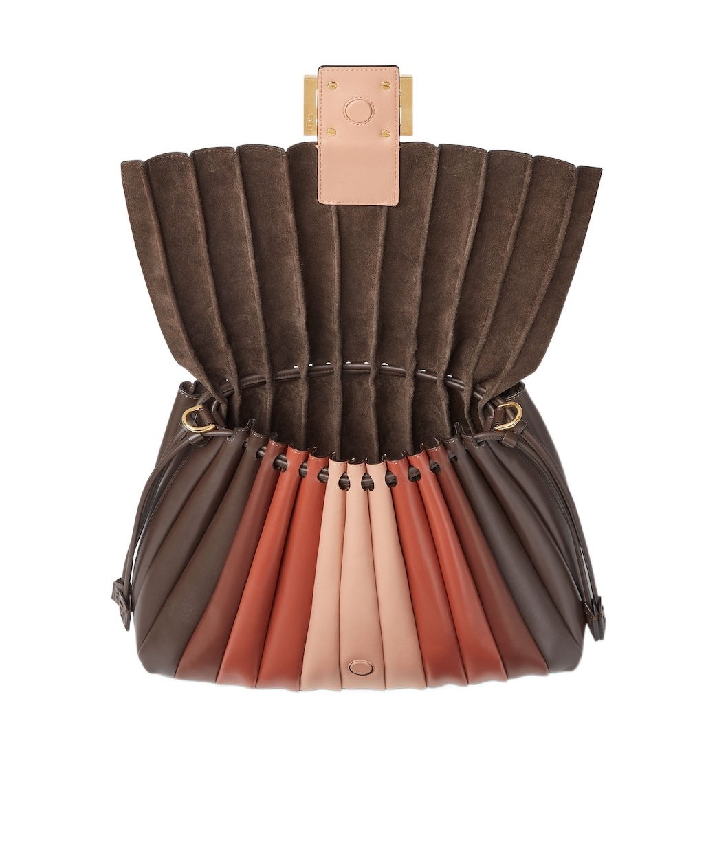 Fendi Multicolor Pleated Leather Bag In Multi