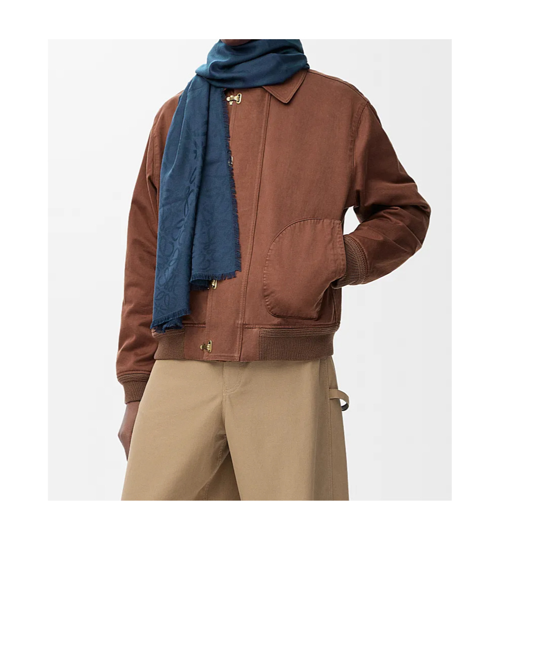 Loewe Fringed Wool Scarf In Blue