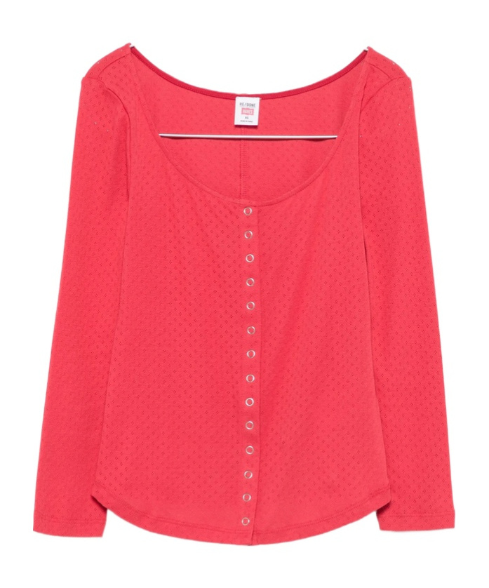 Re/done Crew-neck Cardigan In Red