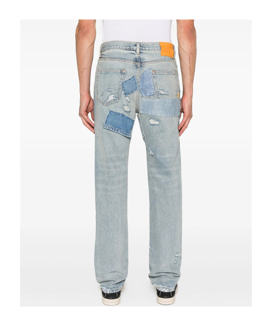 Gallery Dept. Bowery 5001 Straight-leg Distressed Jeans In Blue