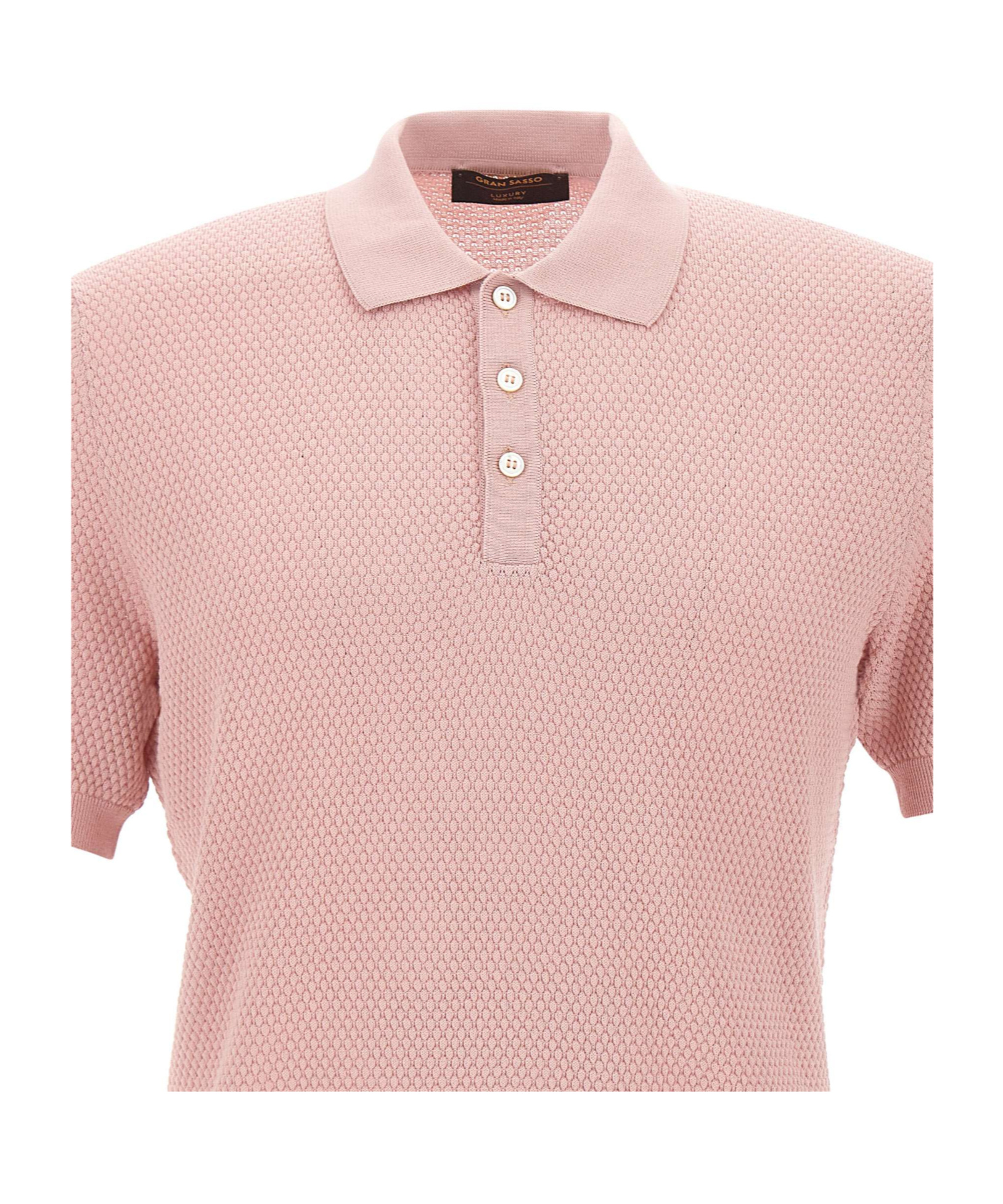 Gran Sasso Classic Polo Knitting Pattern In Pink
