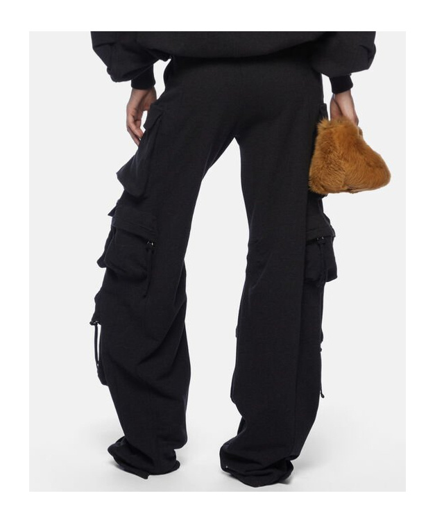 Shop Attico Elastic Waist Casual Pants In Black