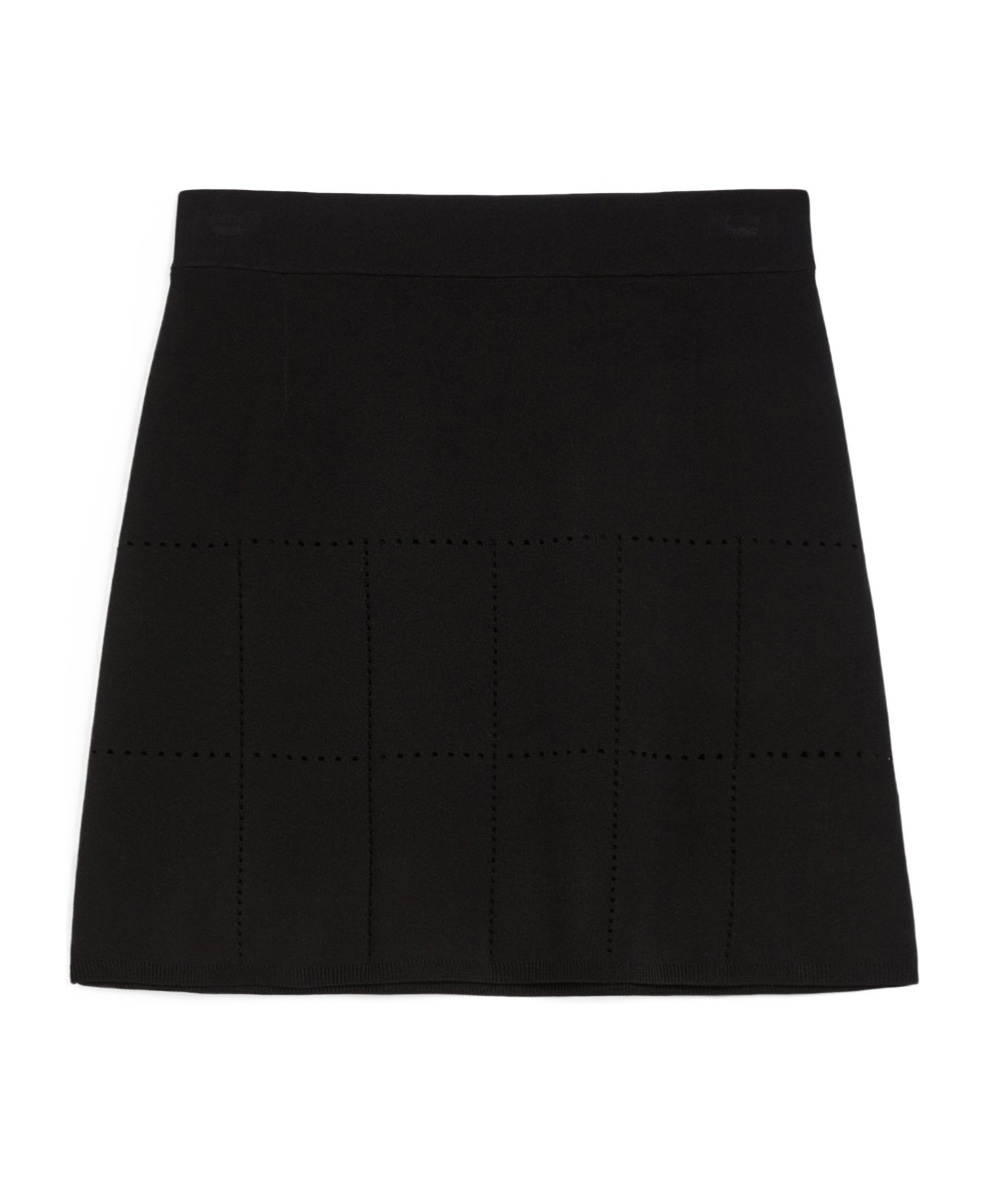Shop Max Mara Viscose Crêpe Short Skirt In Black