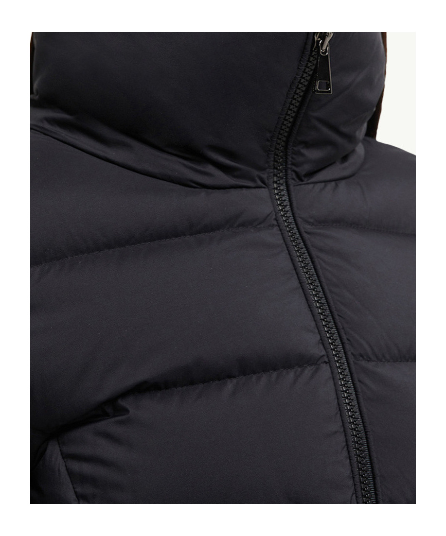 Moncler Gie Hooded Long Down Jacket In Black