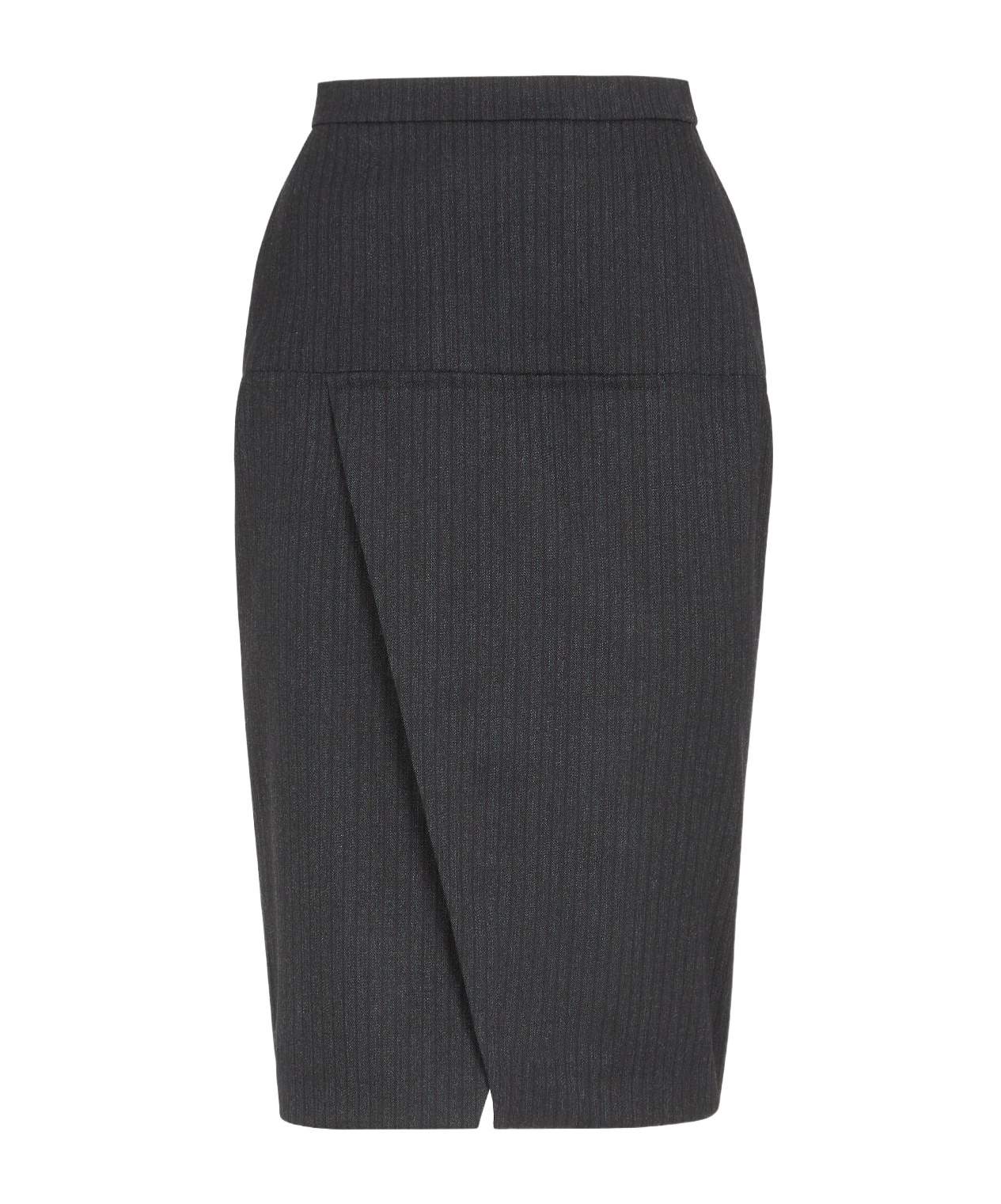 Fendi Women's Anthracite Gray Striped Midi Skirt In Black
