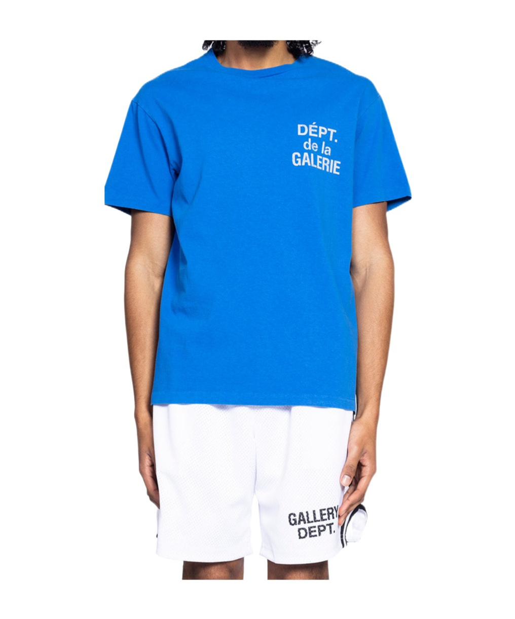 Gallery Dept. French Logo-print Cotton-jersey T-shirt In Blue