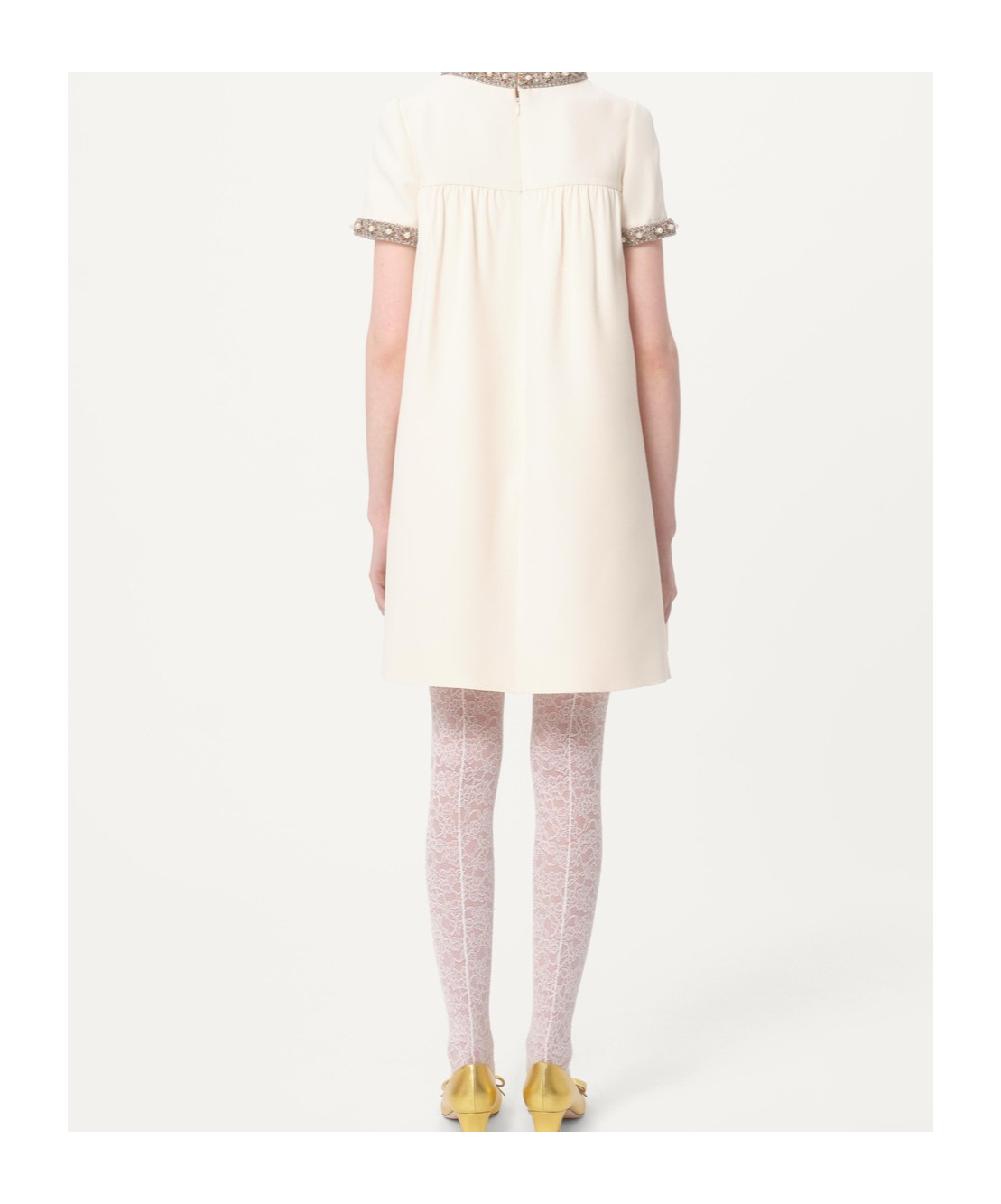 Valentino Short Sleeve Dress In White