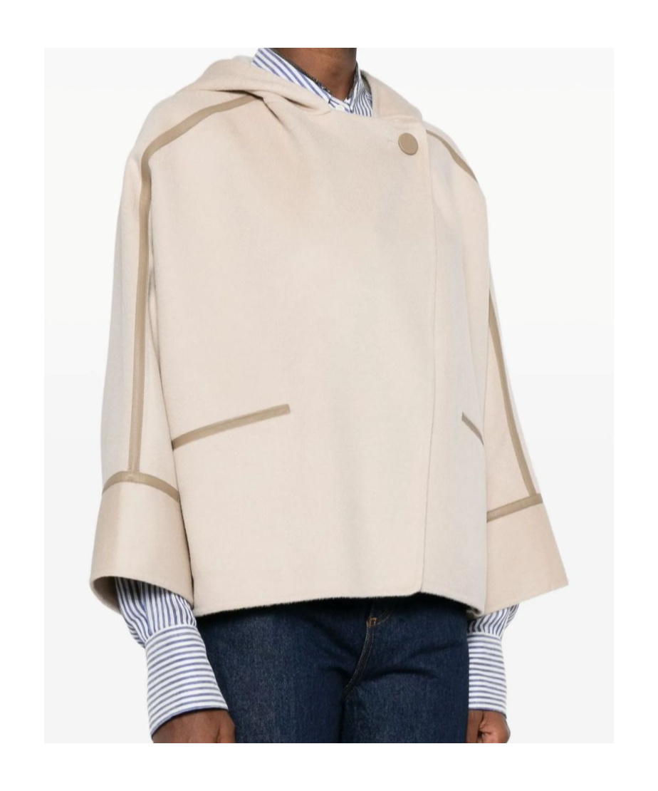 Yves Salomon Hooded Coat In Pink