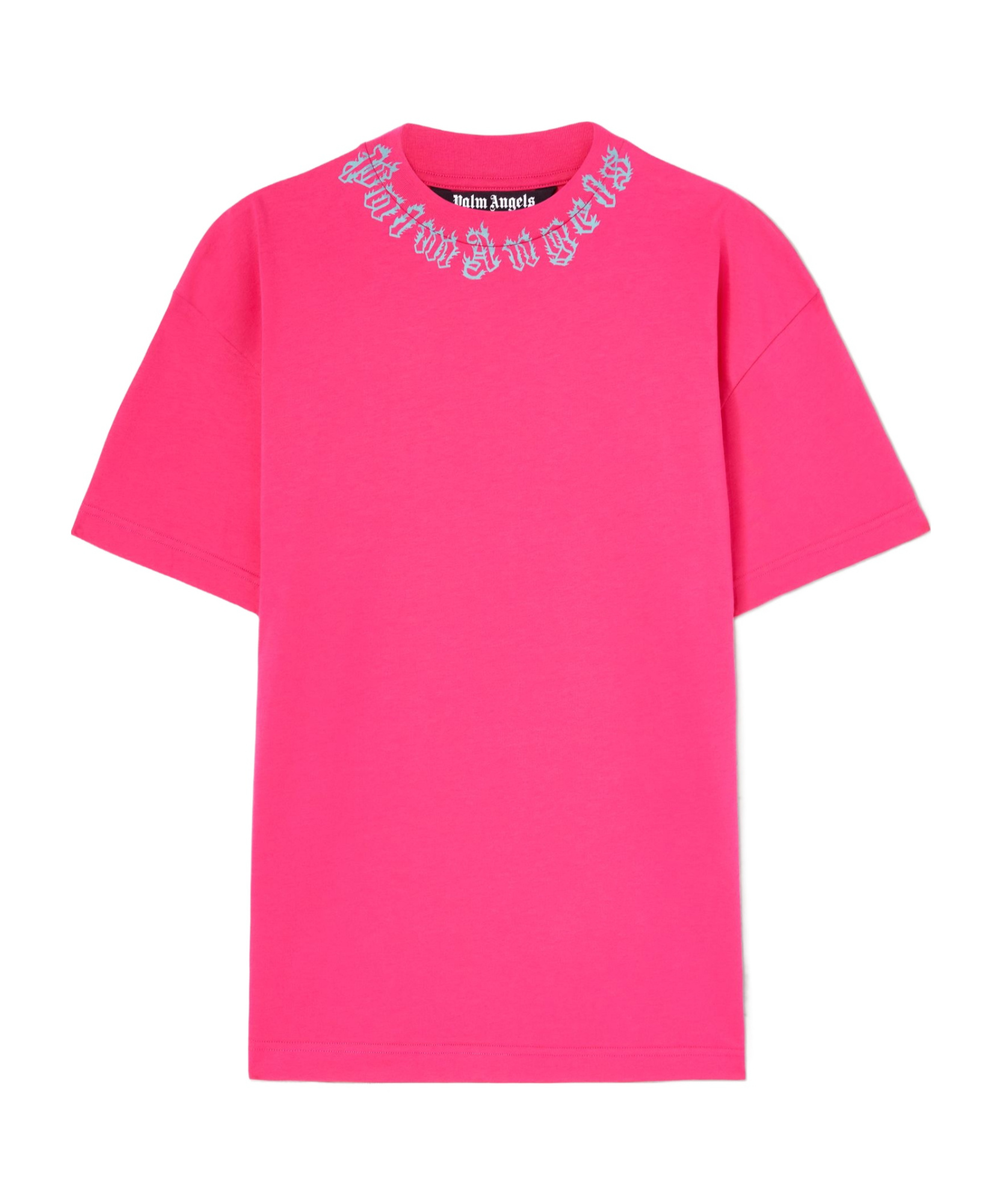 Palm Angels T-shirt With Logo On The Neck In Pink
