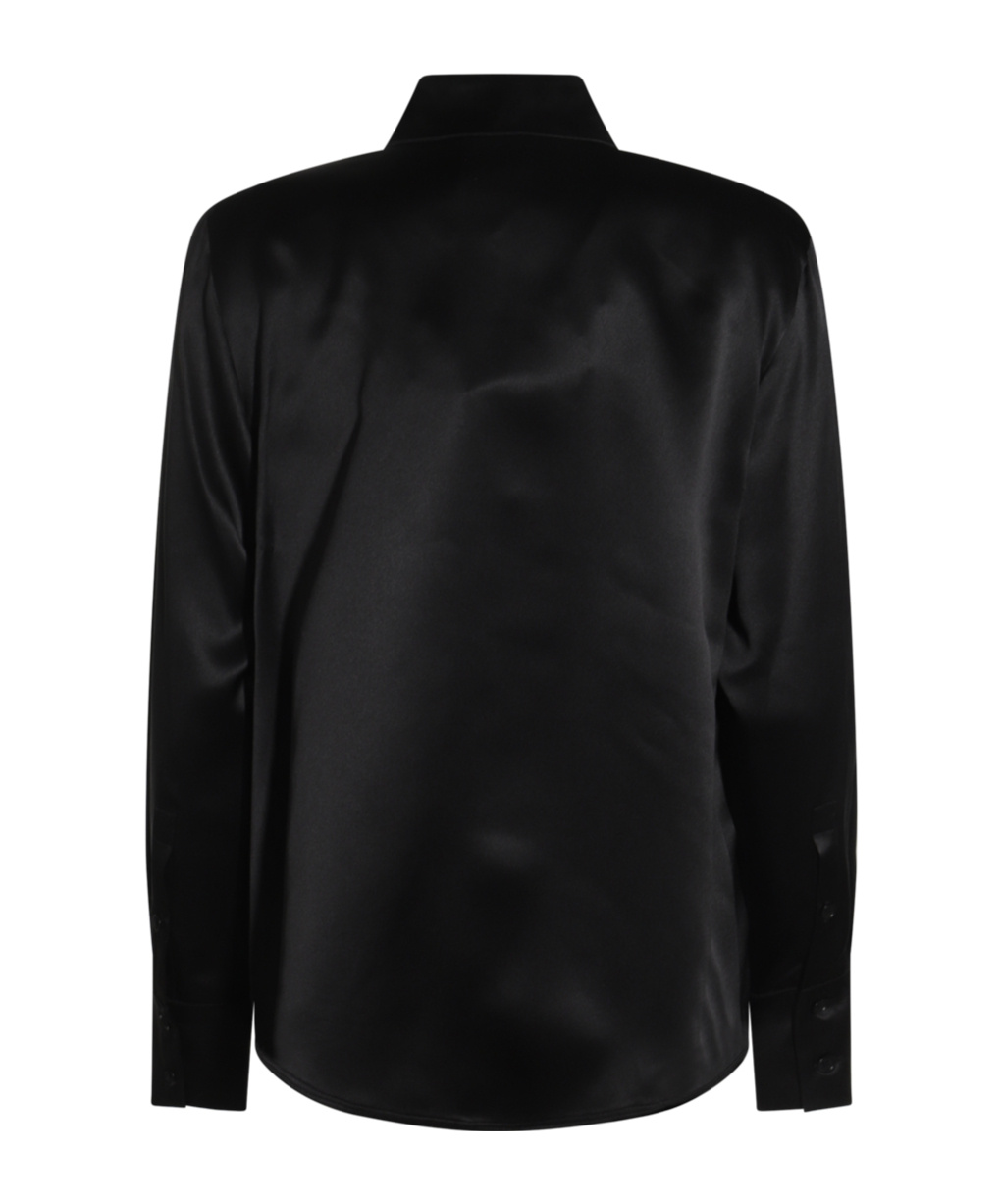 Max Mara Aiello Silk Satin Regular Shirt In Black