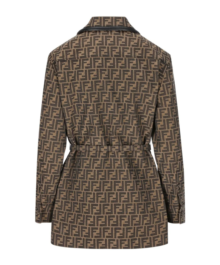 Fendi Embroidered Canvas Shirt In Green