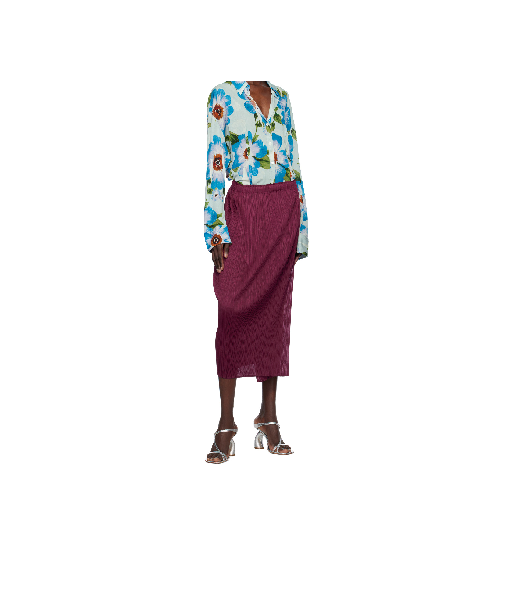 Issey Miyake Purple Monthly Colors March Midi Skirt In Purple
